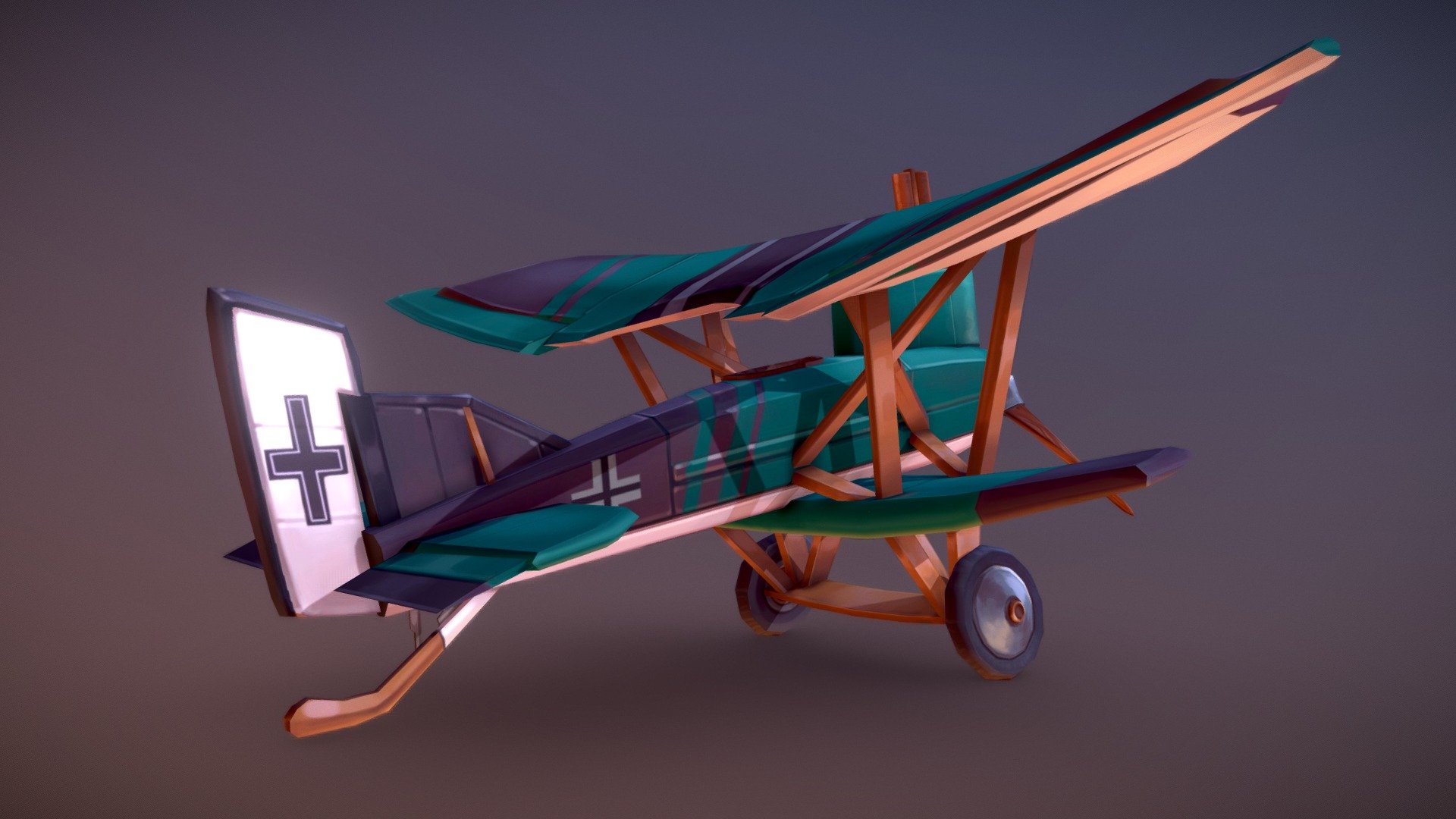 Stylized WWI Junkers J.I plane