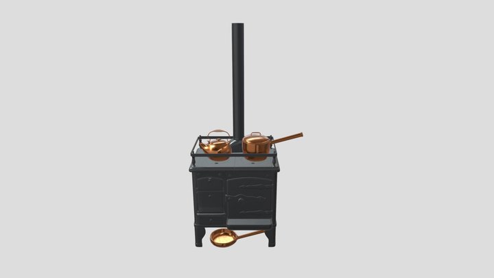 Wood burning stove 3D Model