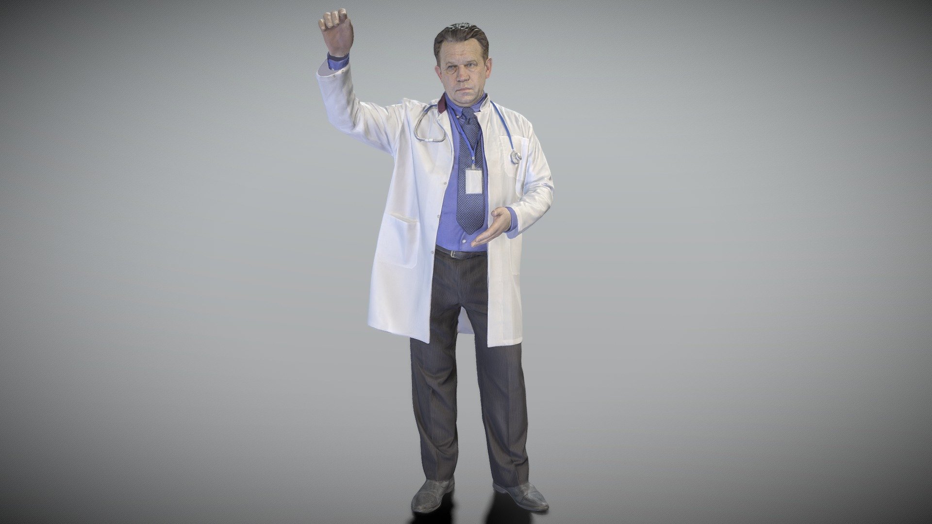 Adult medical doctor demonstrating smth 252 — Sketchfab embed 3D viewer