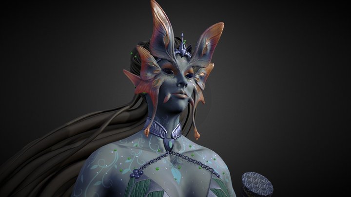 Mermaid 3D Model low poly Low-poly 3D Model