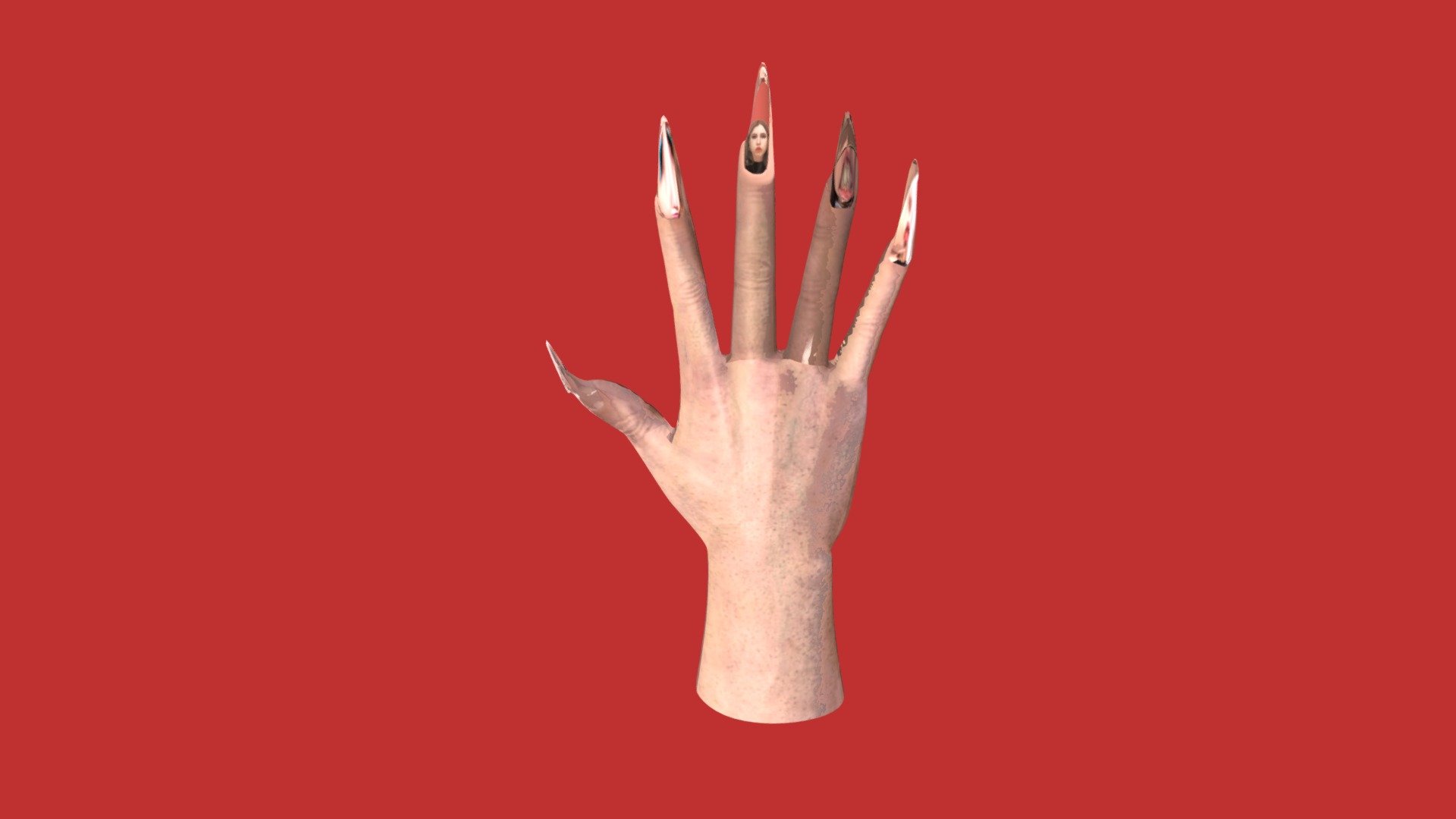 Mano-uñas-largas