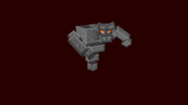 Minecraft Stone Golem Mob 3D Model
