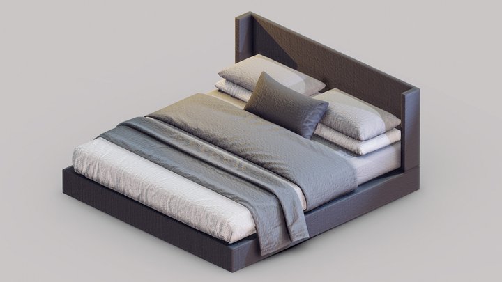Dark Modern Bed – Gratis 3D-model STL