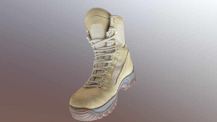 Desert Army Boot 3D Model