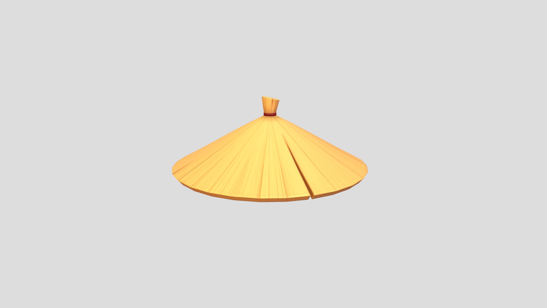 3D model Chinese Conical Hat - This is a 3D model of the Chinese Conical Hat. The 3D model is about a triangular yellow tent.