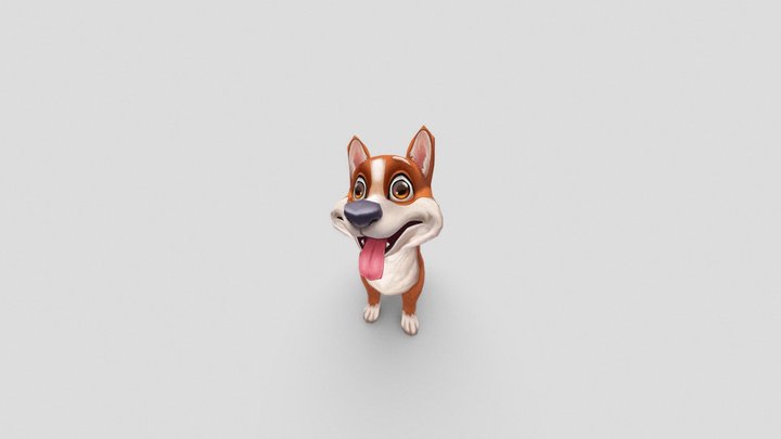 Cute Dog 3D Model
