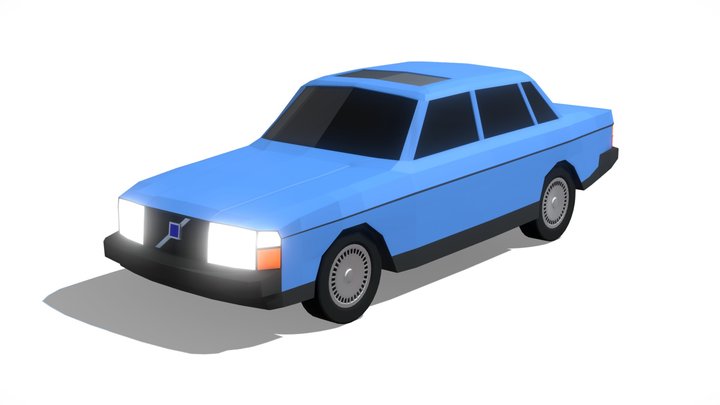 Low Poly Volvo 240 3D Model