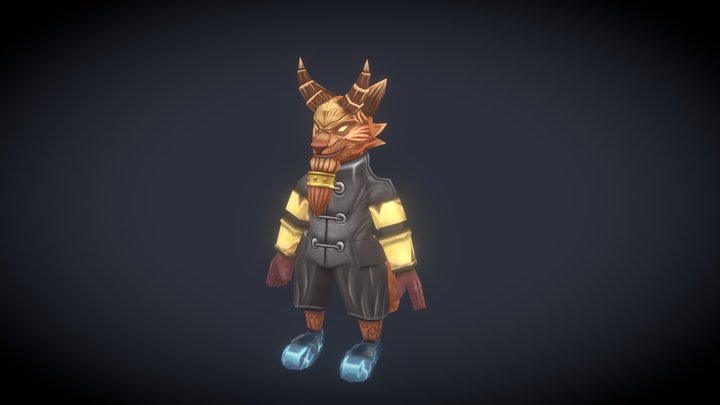 Wolf -Hand Paint 3D Model