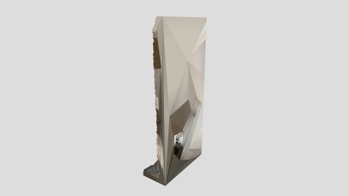 stone wall with stags head 3D Model