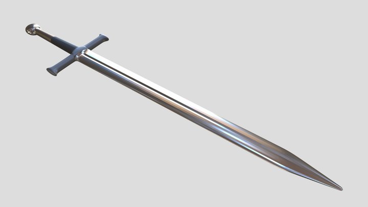 Stylized Low Poly Medieval Sword 3D Model