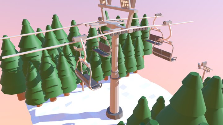 Ski Slope 3D Model