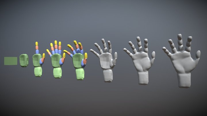 Blocking Hand 3D Model