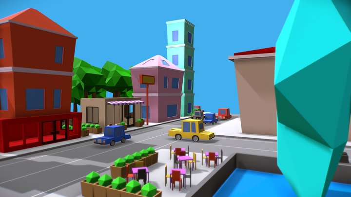 City Low Poly 3D Model