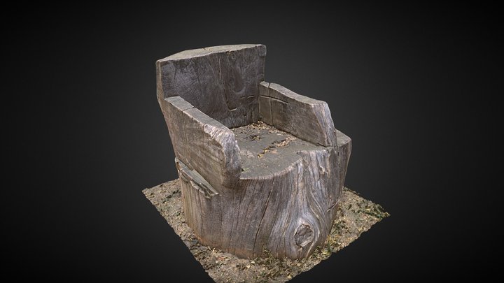 Wooden Chair Stump 3D scan