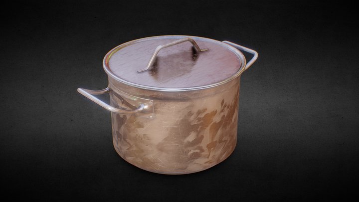 Stainless Steel Pot 3D model 3D Model