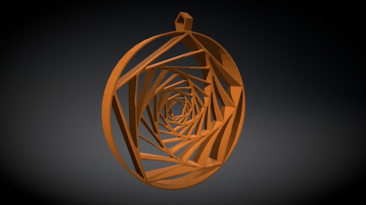 Spiraling Pentagons Pendant 3D Model