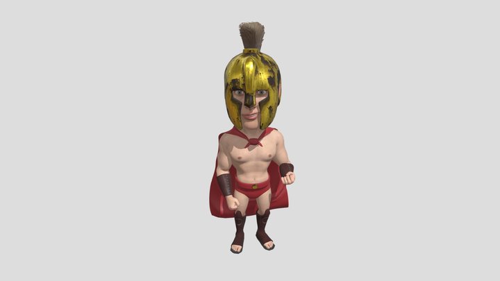 Nikos - Spartan Warrior Cartoon Character 3D Model