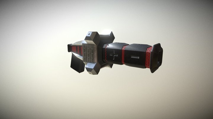 Low Poly Hand Cannon 3D Model