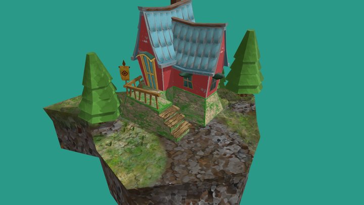 House Diorama - Stylized 3D Model