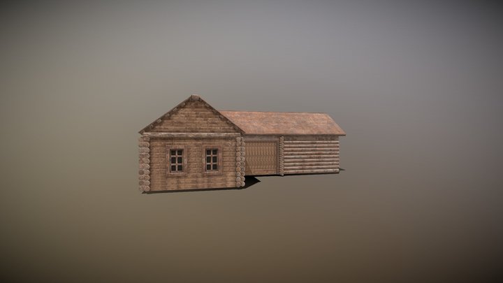 Old wooden village house 3D Model