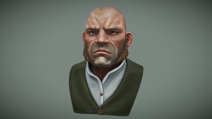 Dishonored Thug Bust 3D Model