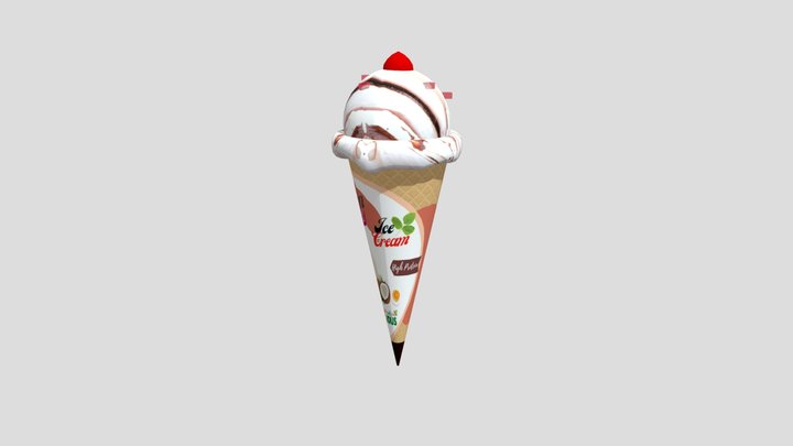 Coconut Ice Cream 3D Model