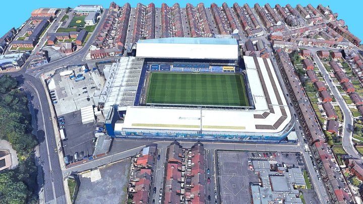 Everton FC Stadium, Goodison Park, England 3D Model