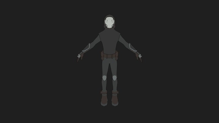 Stylized Si-fi assassin 3D Model