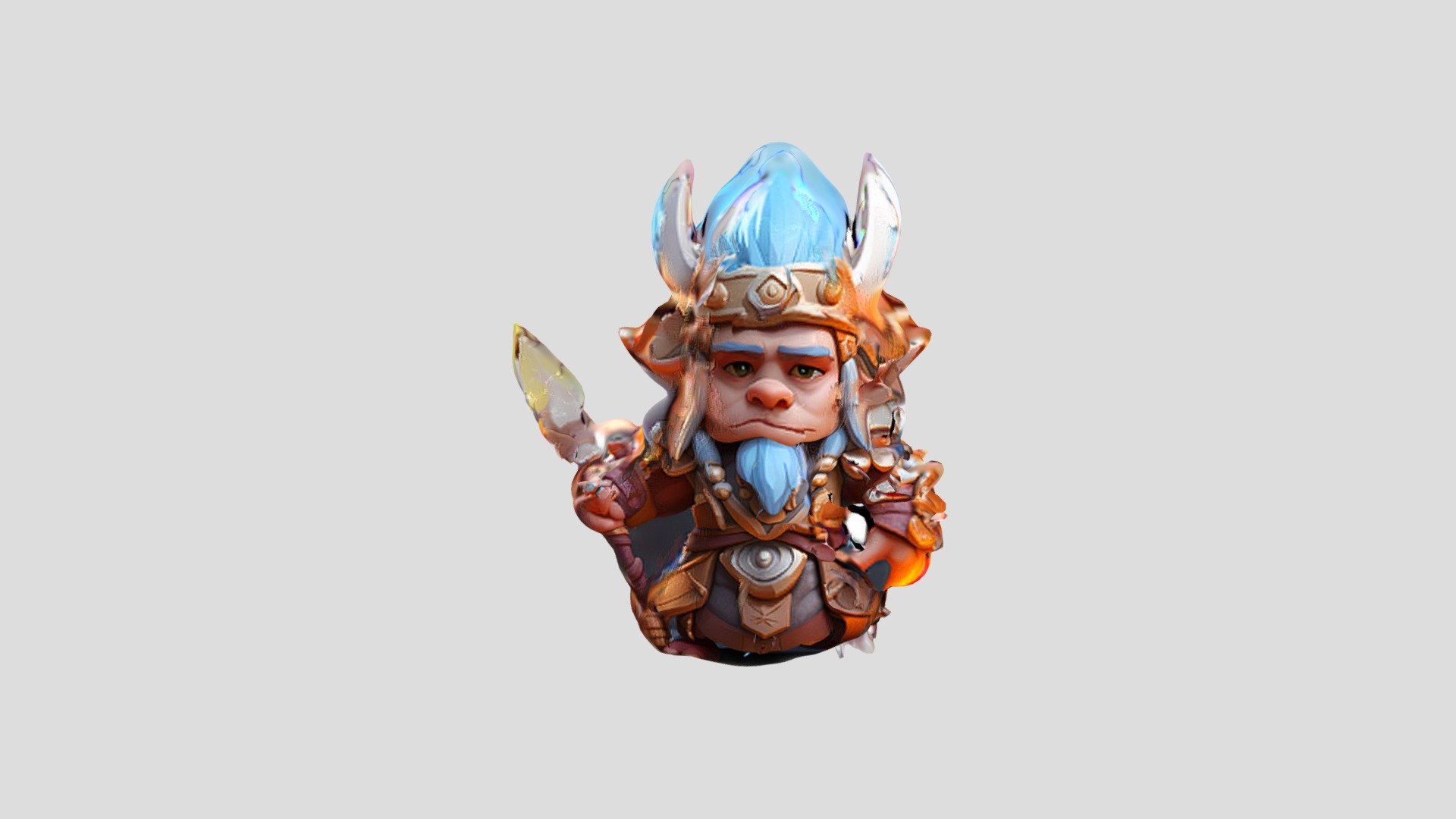 Cute little warrior with a sword and shield A - Download Free 3D model ...