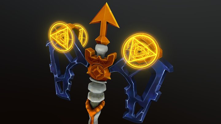 Blue Horned Sunset Pillar of Doom 3D Model