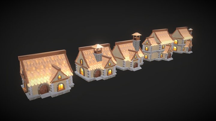 [Hand-painted] House Modular 3D Model
