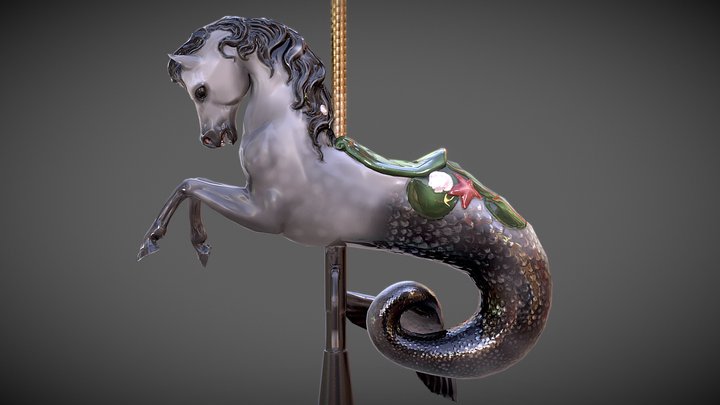 Hippocampus Carousel Horse 3D Model
