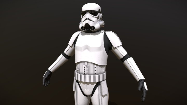 Stormtrooper Realistic 3D Model Low Poly 3D Model