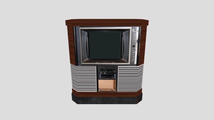 Old TV Lowpoly Obj 3D Model