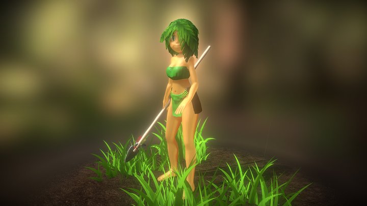 Kaolin "The Green Leaf Lancer" 3D Model