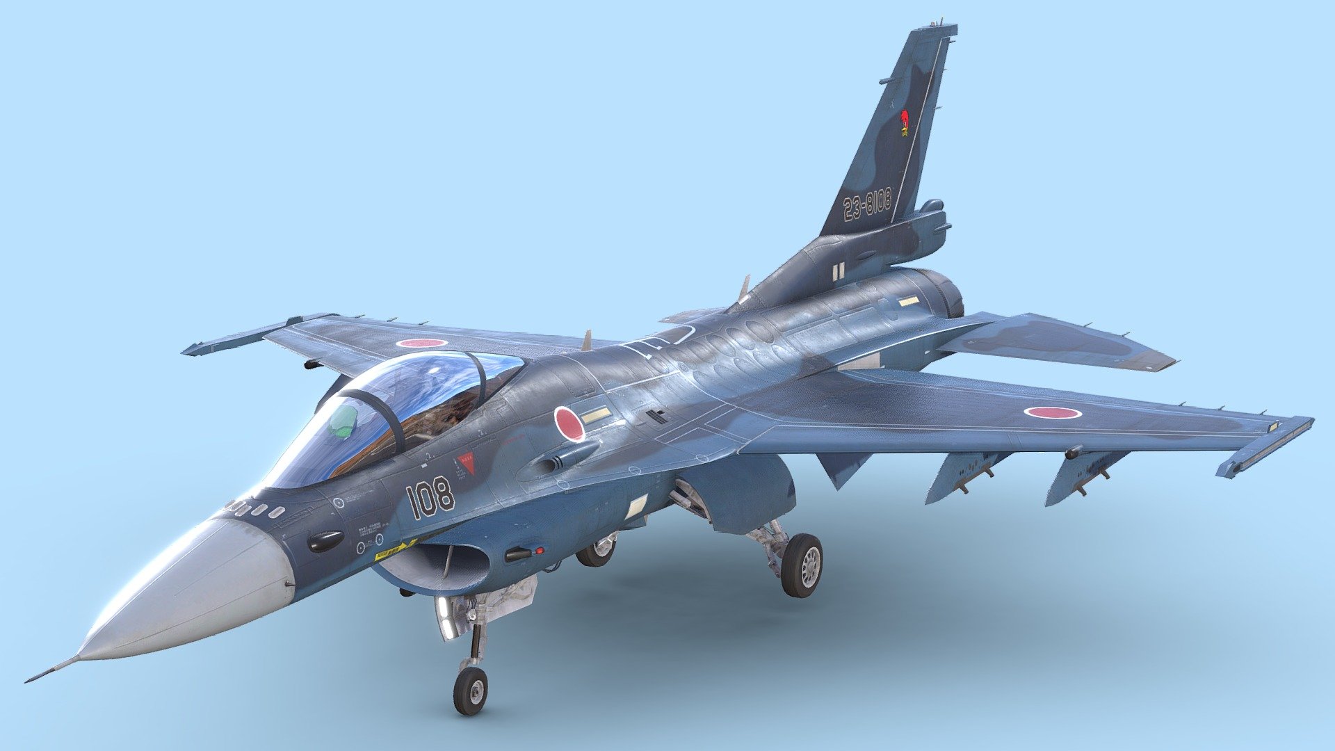 Mitsubishi F-2 - Fighter Jet - Free - Download Free 3D model by bohmerang  (@bohmerang) [d3d7244], image size:1920x1080