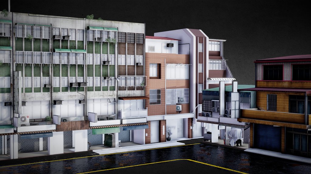 Asian Buildings Set