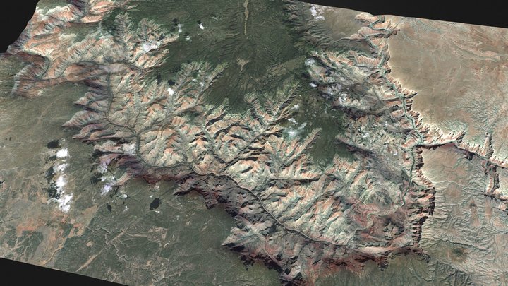 Grand Canyon National Park 3D Aerial Map – Modello 3D gratuito STL