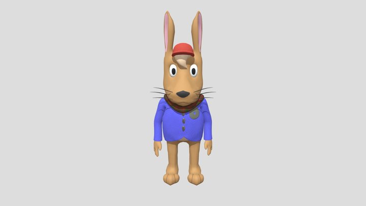 Peaky the Mountain Hare - Low-poly Variant 3D Model
