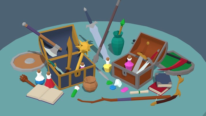 Dungeon Items 3D Model