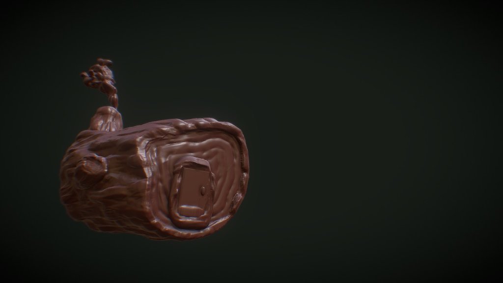 Cartoon Log House Sculpt