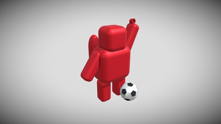 Soccer player keychain by: Joaquín Cohen 3D Model