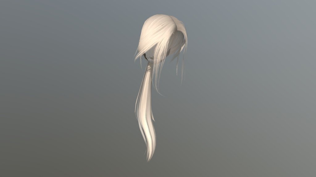 Wavy White Ponytail (With Bones)