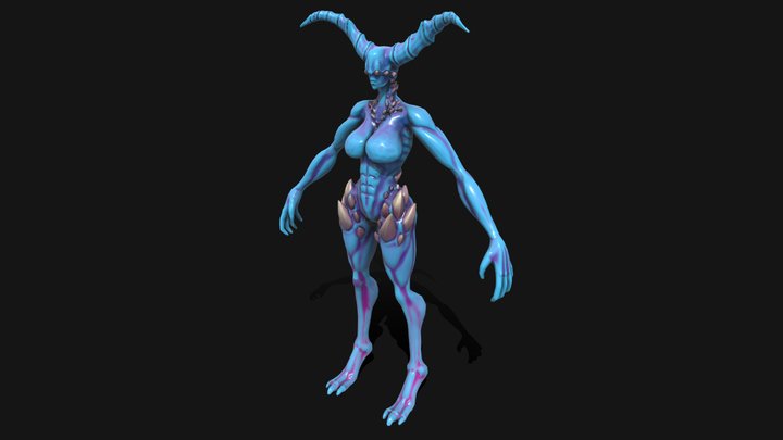 Demon Gladiator Evolved A pose 3D Model