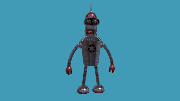 Bender Futurama Evil Skin 3D Model