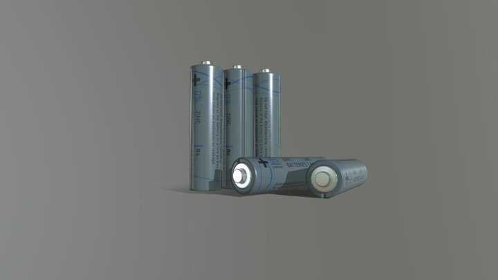 AA Battery 3D Model