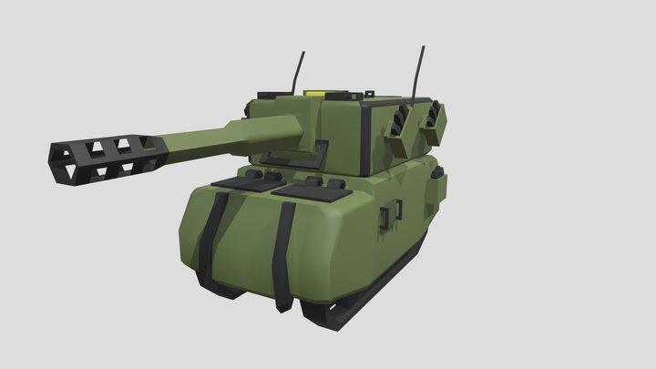 Squar-Heavy-Artillery-Tank 3D Model