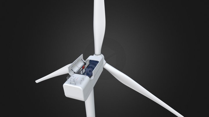 Wind Turbine Renewable Energy Windfarm: Cutaway 3D Model