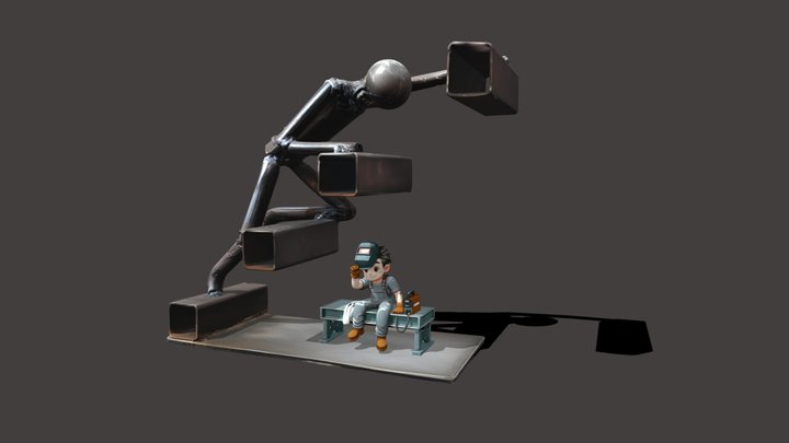 Welder Sculptor iullustration – Free 3D Model STL