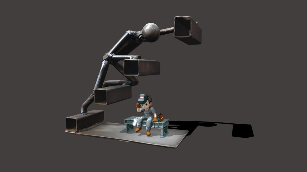 Welder Sculptor iullustration